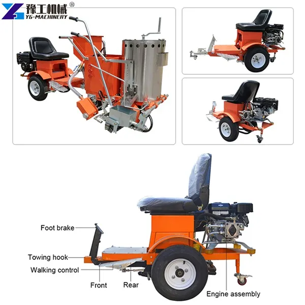 پارکنگ لاٹ اسٹرپنگ مشین پر سواری کریں